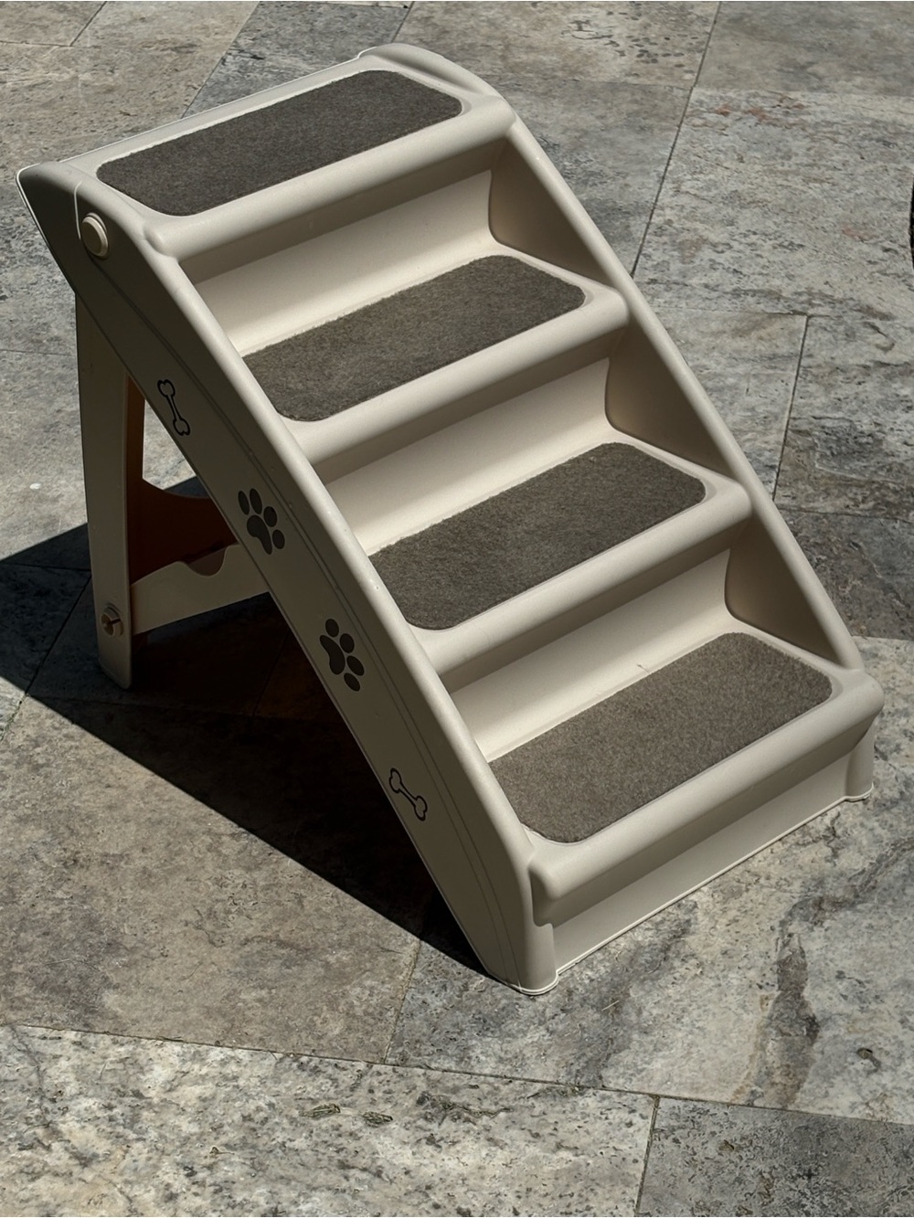 Pet Stair Ramp with Gray Steps - Foldable Dog /cat Steps